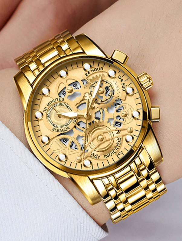 orologio da uomo alla moda, in acciaio inossidabile