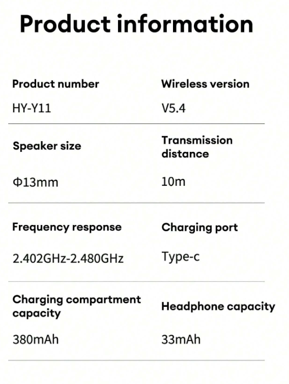 HYUNDAI Auricolare Bluetooth intelligente HYUNDAI HY-Y11