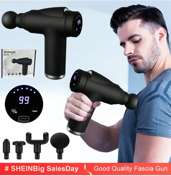 Massaggiatore muscolare a pistola fasciale, display LCD a 99 livelli