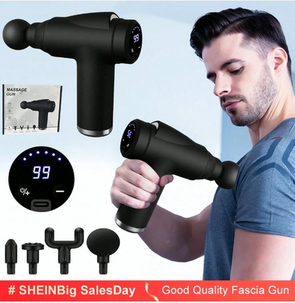 Massaggiatore muscolare a pistola fasciale, display LCD a 99 livelli