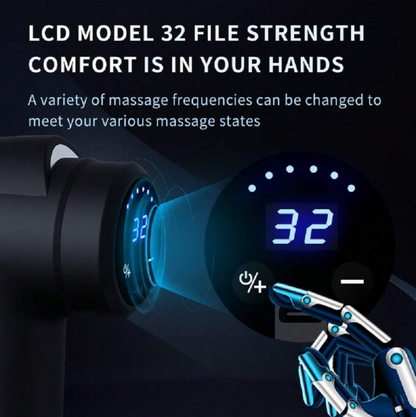 Massaggiatore muscolare a pistola fasciale, display LCD a 99 livelli