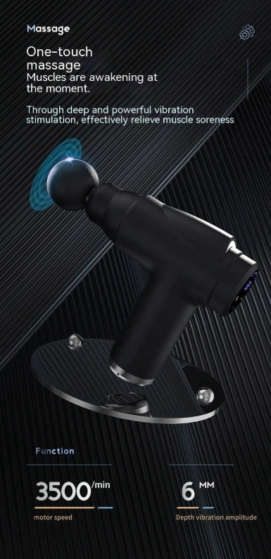 Massaggiatore muscolare a pistola fasciale, display LCD a 99 livelli