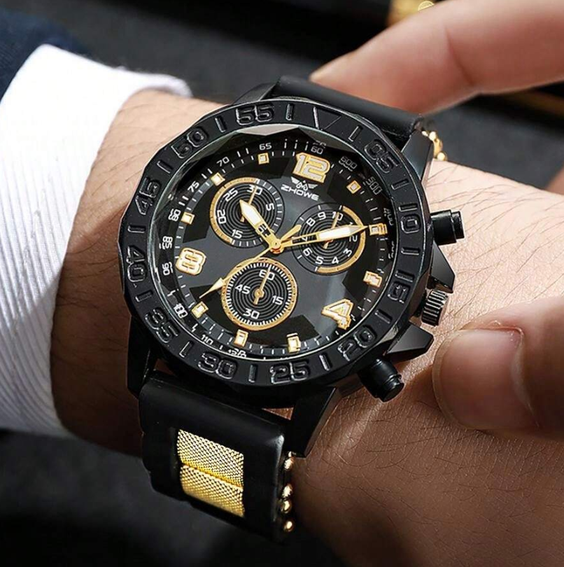 Orologio da uomo in gomma con cinturino di moda sportiva