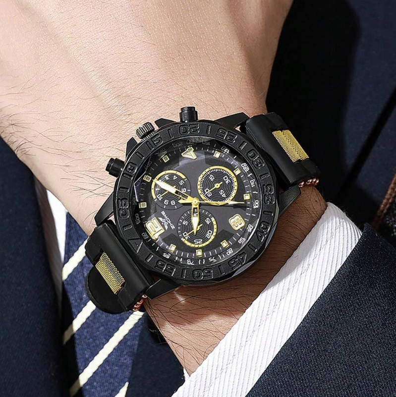 Orologio da uomo in gomma con cinturino di moda sportiva