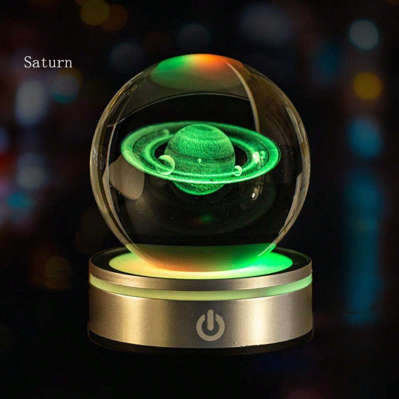 Palla di cristallo scolpita in 3D da 6 cm con decorazioni di cielo stellato