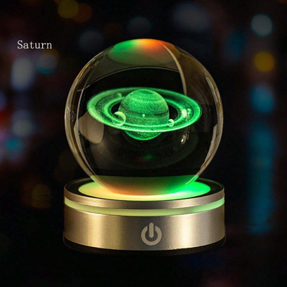 Palla di cristallo scolpita in 3D da 6 cm con decorazioni di cielo stellato