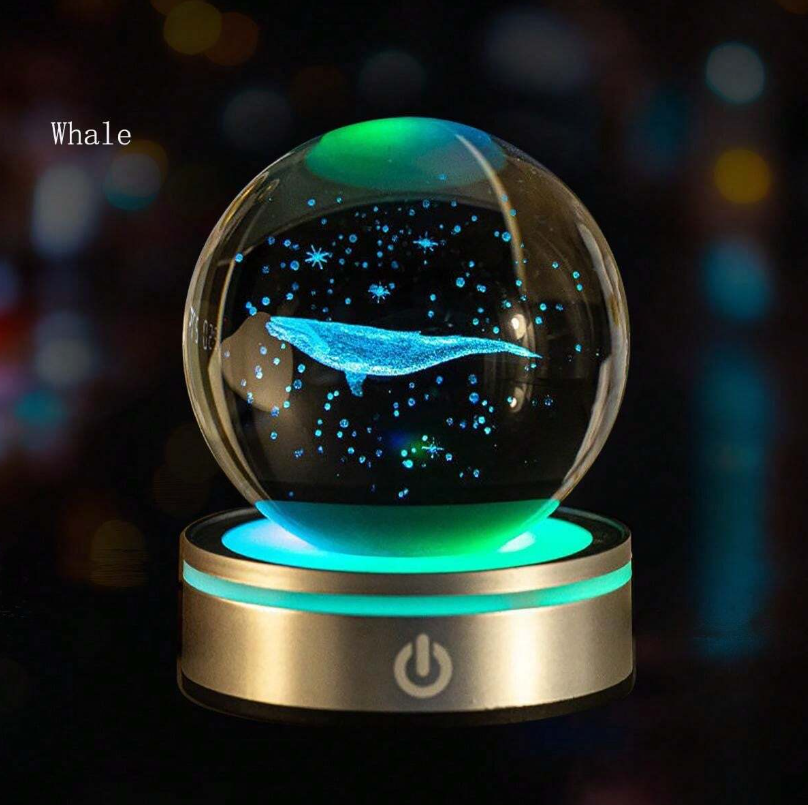 Palla di cristallo scolpita in 3D da 6 cm con decorazioni di cielo stellato