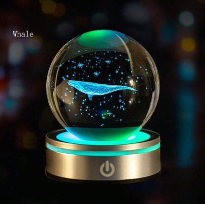 Palla di cristallo scolpita in 3D da 6 cm con decorazioni di cielo stellato