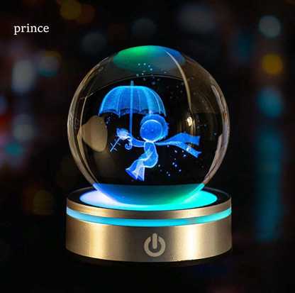 Palla di cristallo scolpita in 3D da 6 cm con decorazioni di cielo stellato