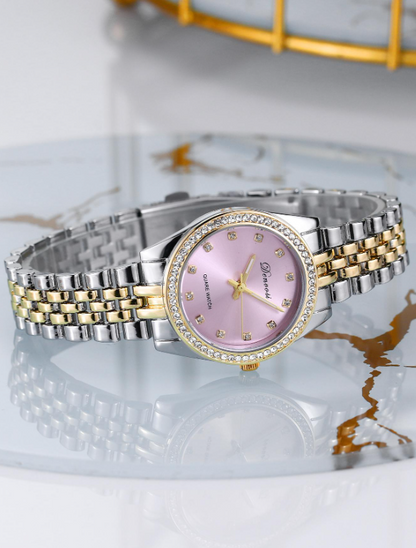 Orologio al quarzo con puntatore rotondo con strass