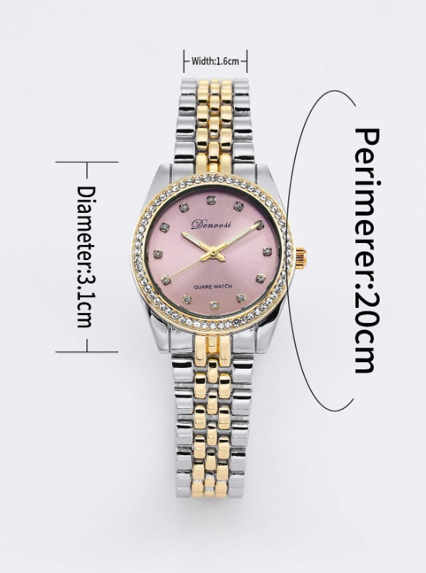 Orologio al quarzo con puntatore rotondo con strass