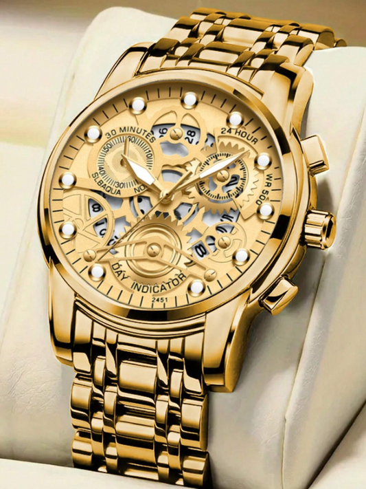 orologio da uomo alla moda, in acciaio inossidabile