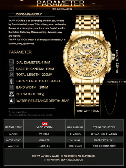 orologio da uomo alla moda, in acciaio inossidabile