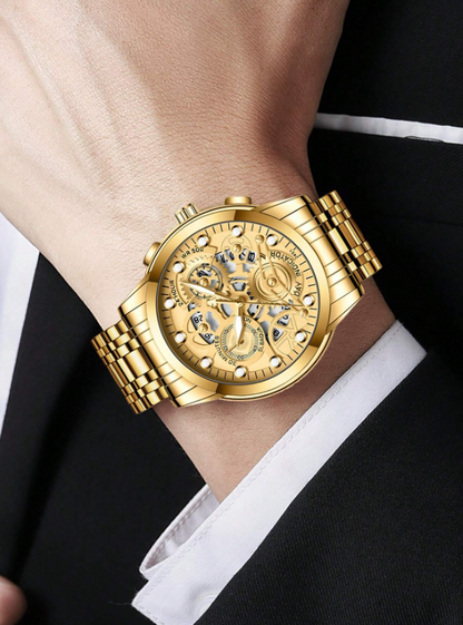 orologio da uomo alla moda, in acciaio inossidabile