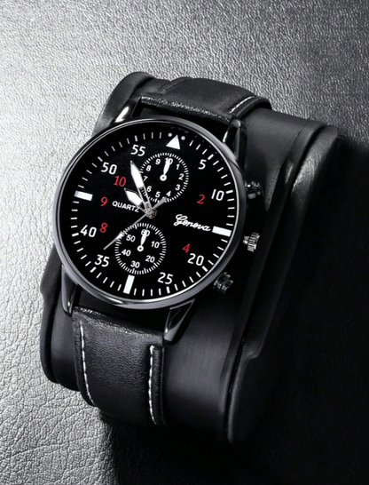 Set regalo - Orologio al quarzo classico di alta qualità per uomo