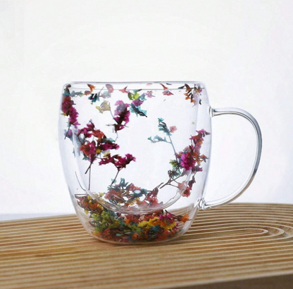 Tazza in vetro a doppio strato, tazza da caffè in vetro con manico