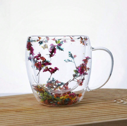 Tazza in vetro a doppio strato, tazza da caffè in vetro con manico