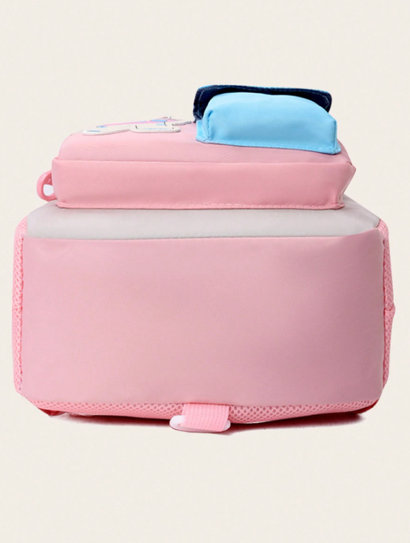 Nuovo zaino in nylon con stampa a motivi carini e colorblock