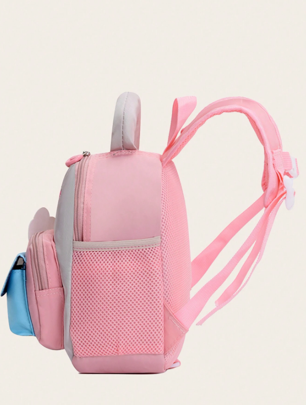 Nuovo zaino in nylon con stampa a motivi carini e colorblock