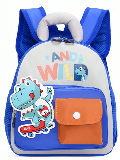 Nuovo zaino in nylon con stampa a motivi carini e colorblock