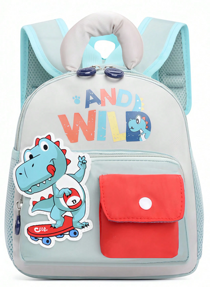 Nuovo zaino in nylon con stampa a motivi carini e colorblock