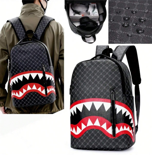 Nuovo zaino con design a bocca di squalo, borsa da pendolare alla moda europea e americana
