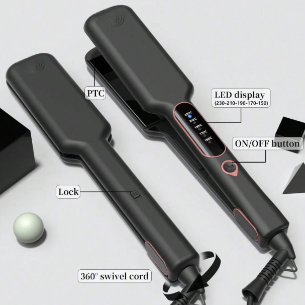 Piastra per capelli con riscaldatore PTC