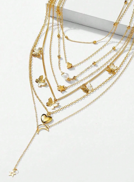 Set di 6 collane con ciondoli a forma di cuore