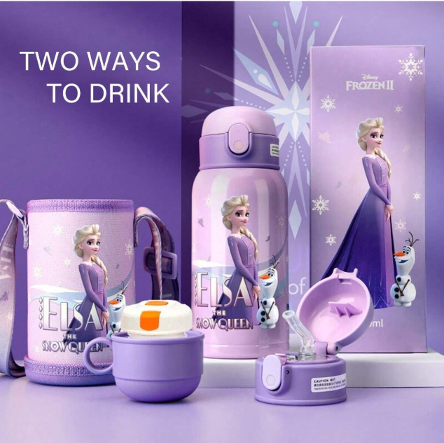 Disney 1 pezzo Tazza termica in acciaio inossidabile ufficialmente concessa in licenza Disney Frozen Elsa