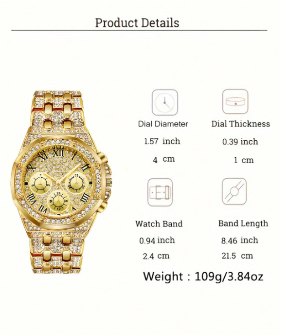 orologio alla moda, con 3 quadranti, casual per ufficio e affari