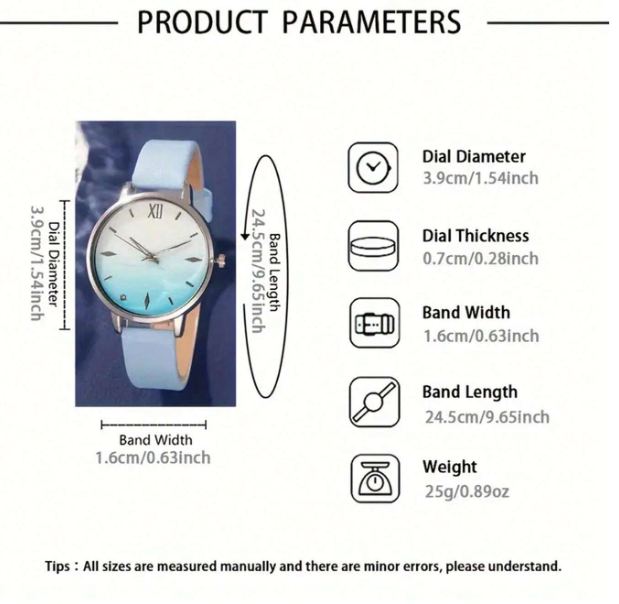 JasonRolls 6 pezzi/Set, Orologio da donna