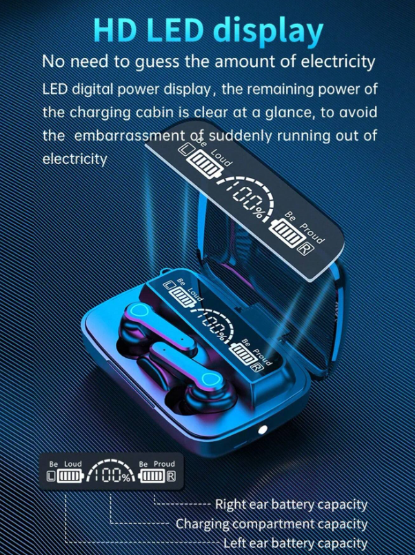 Specchio portatile senza fili, auricolari touch control