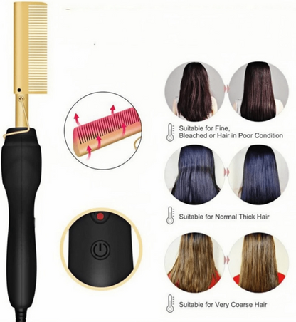 Pettine riscaldante elettrico umido e secco