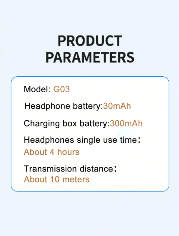 Cuffie senza fili semi-in-ear G03 5.3