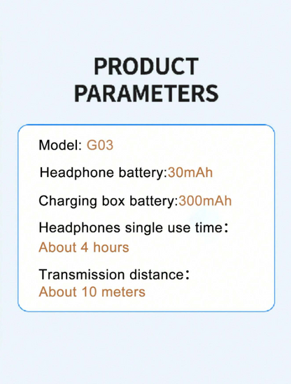 Cuffie senza fili semi-in-ear G03 5.3