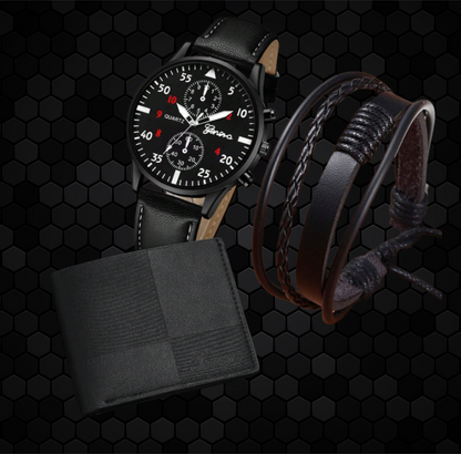 Set regalo - Orologio al quarzo classico di alta qualità per uomo