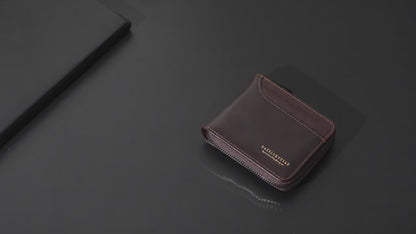 Nuovo portafoglio corto con cerniera retrò casual da uomo,